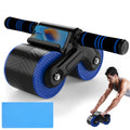 JJM Auto Rebound Exercise Roller Wheels - Ab Roller Fitness Equipment for Core Strength Training Home Gym Fitness Equipment with Kneeling Mat Accessories