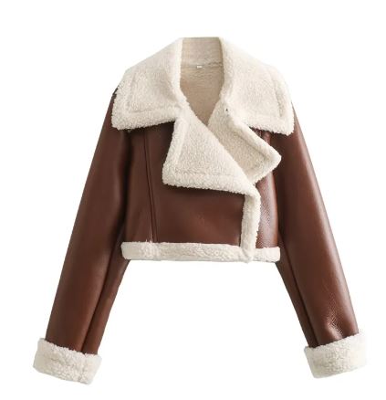 Chic Women's Fur-Collared Jacket