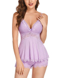 Avidlove Lavender Lace Pajama Set for Women