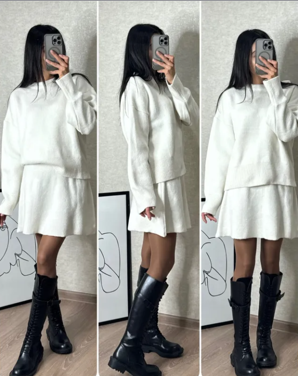 Chic Knit Skirt Set