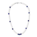 Men's Lapis & Pearl Beaded Necklace