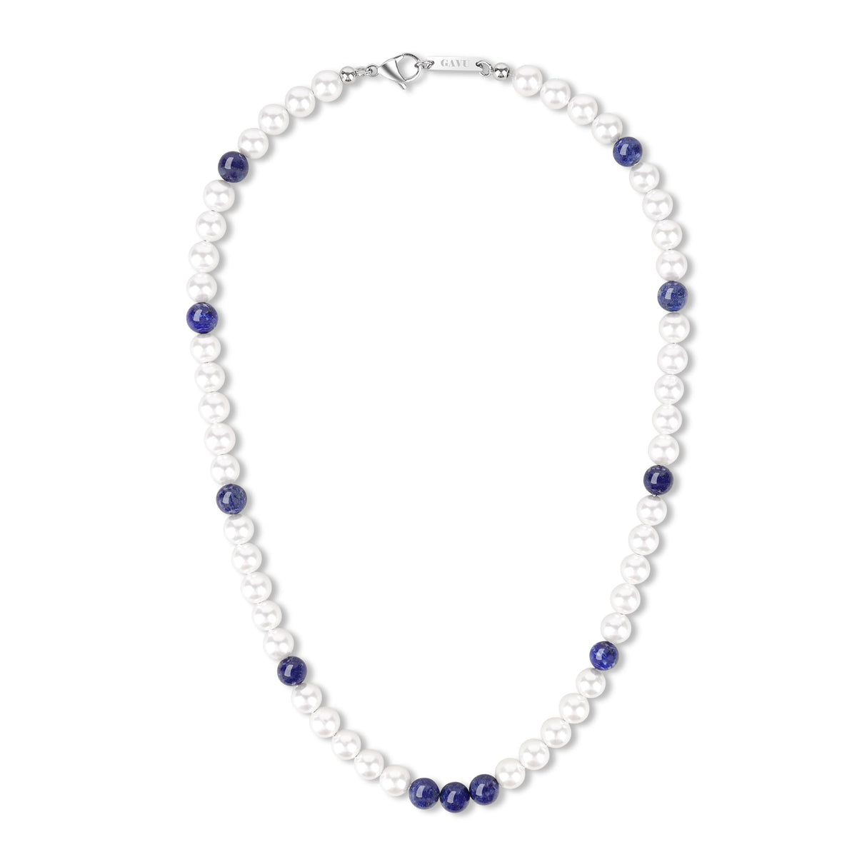 Men's Lapis & Pearl Beaded Necklace