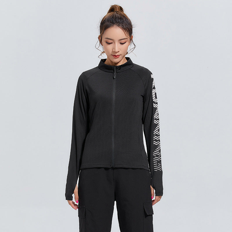 Outdoor Fitness Running Long Sleeve Top with Collar