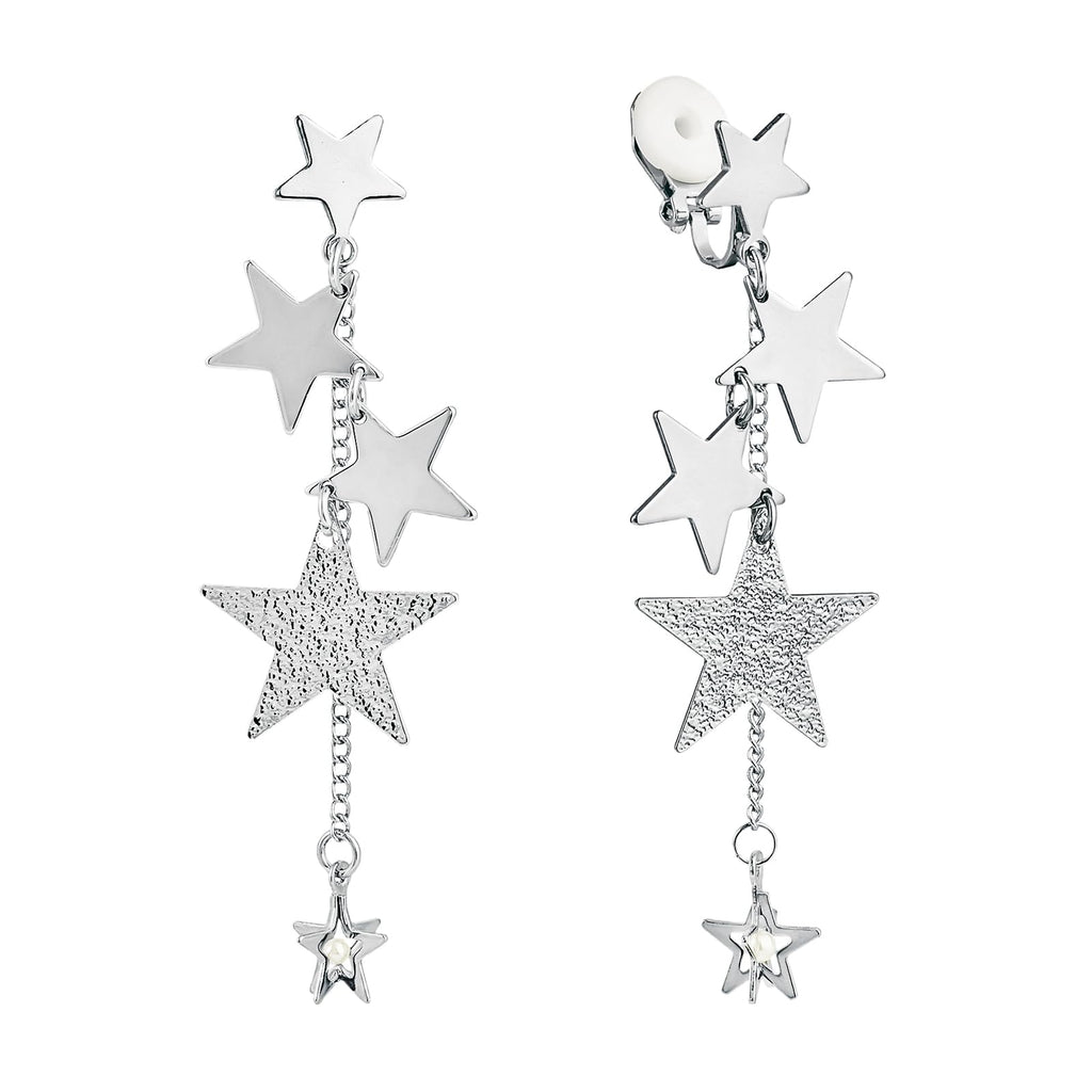 Starlight Silver Clip-On Earrings