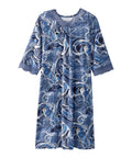 Silverts Easy Dress Hospital Gown for Women - Blue Swirl LGE