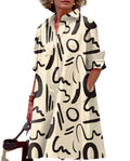 Button Down Dress for Women Shirt Dresses for Women Long Sleeve Dress Collared Dress for Women Print 2024 Spring L