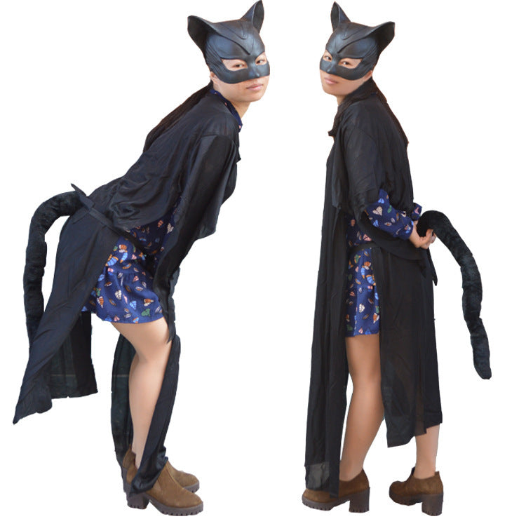 Halloween Catwoman Costume with Mask and Tail