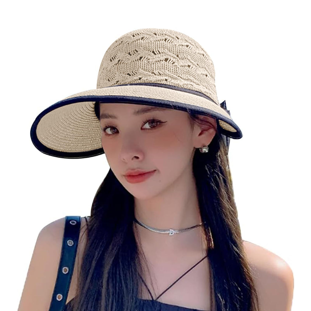 Ladies' Summer Straw Sun Hat with Wide Brim