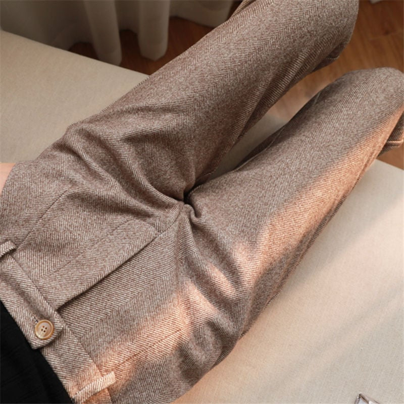 Herringbone Woolen Slacks for Women