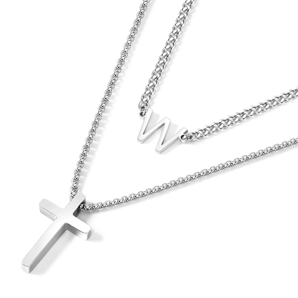 Men's Faith Letter Cross Necklace