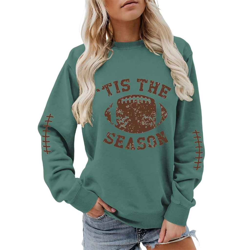 Game Day Football Mom Sweatshirt - Green, Large