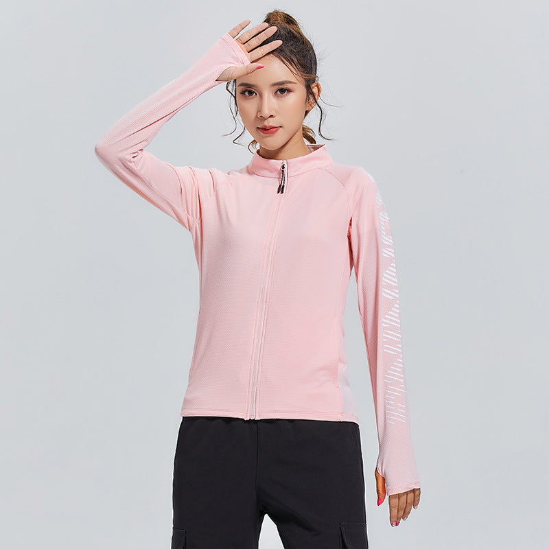 Outdoor Fitness Running Long Sleeve Top with Collar