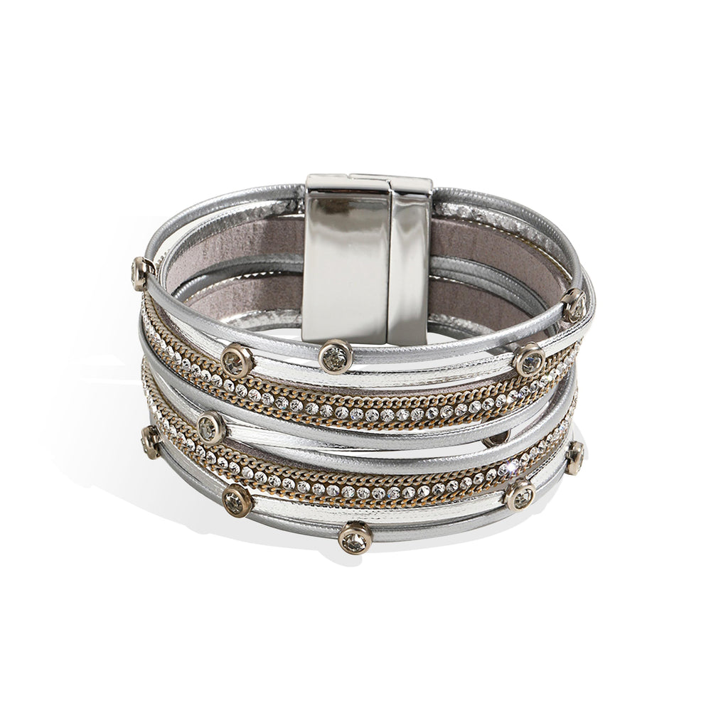 Bracelets for Women Leather Wrap Bracelets for Women Trendy Boho Jewelry Bangle Bracelets for Women Multilayer Stackable Bracelets for Women Crystal Bead Bracelets for Women Valentines Day Gifts