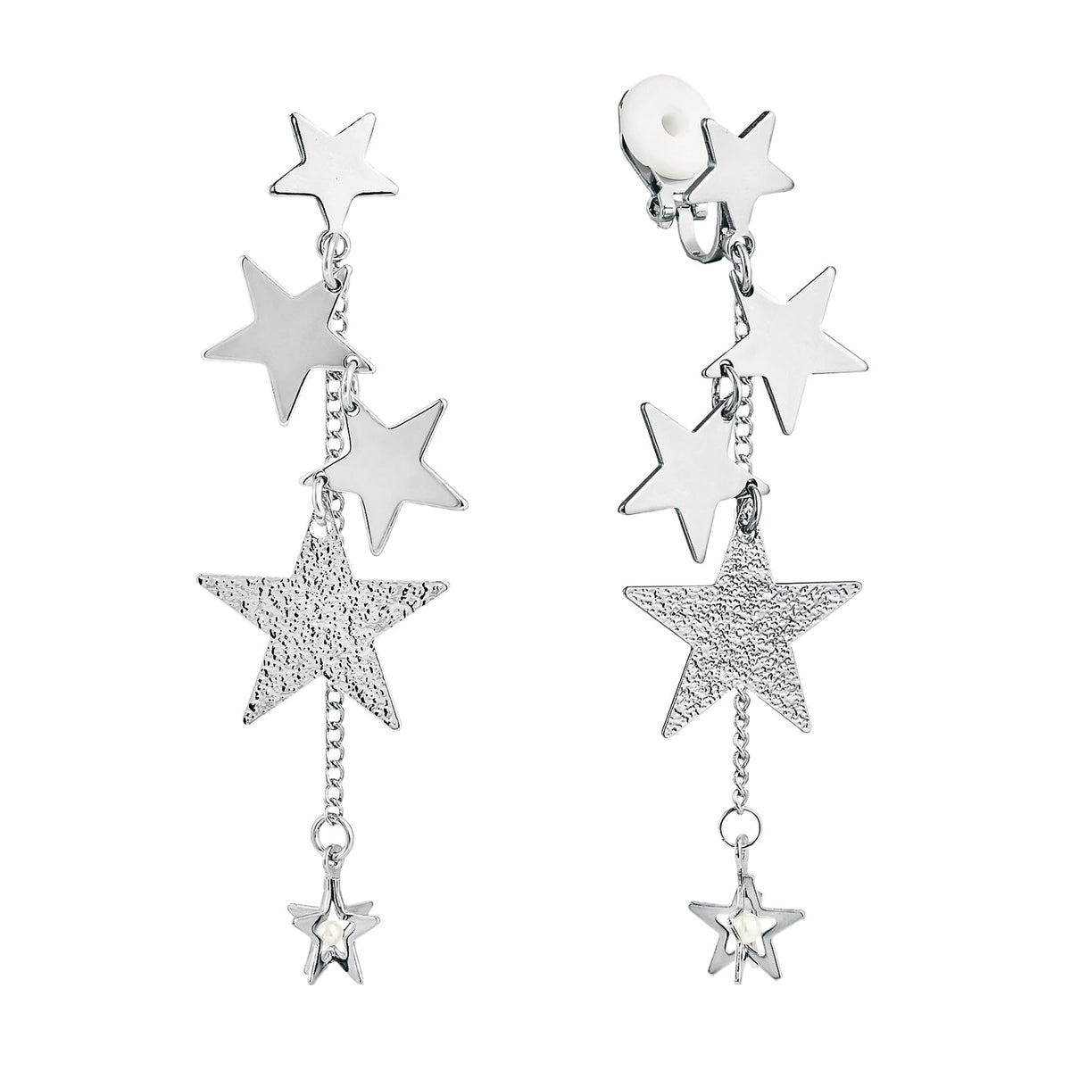 Starlight Silver Clip-On Earrings