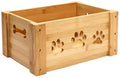 babepet wooden dog toy box pet Food Box wooden storage crates，suitable for storing cat and dog toys dog clothes pet snacks and pet supplies-Natural