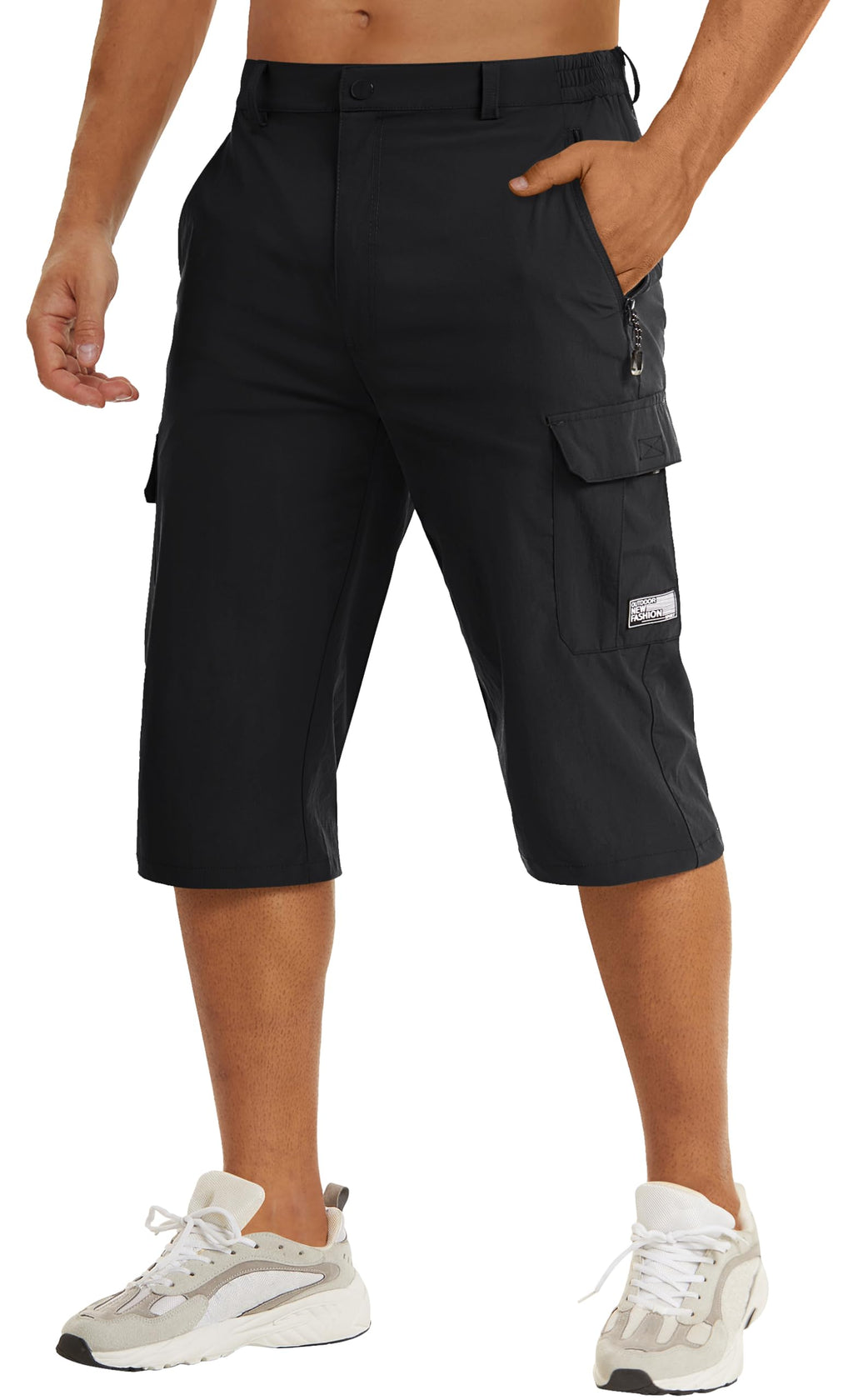 TACVASEN Men's Quick-Dry Capri Cargo Shorts