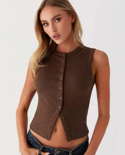 Chic Sleeveless Tailored Vest