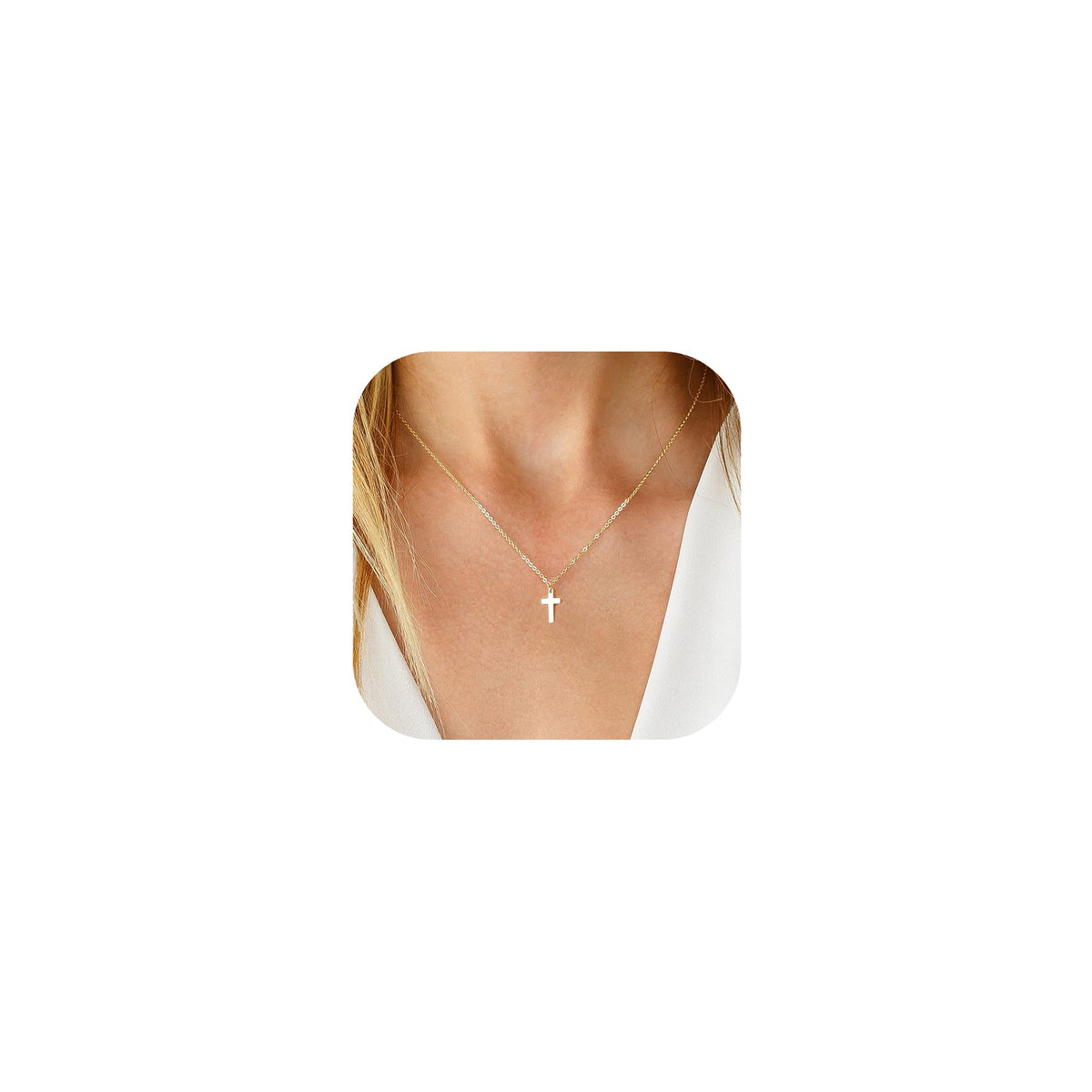 Elegant Gold Cross Pendant - 18K Gold Plated Women's Necklace