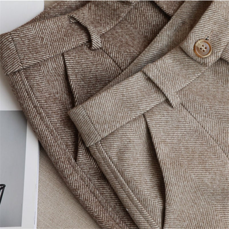Herringbone Woolen Slacks for Women