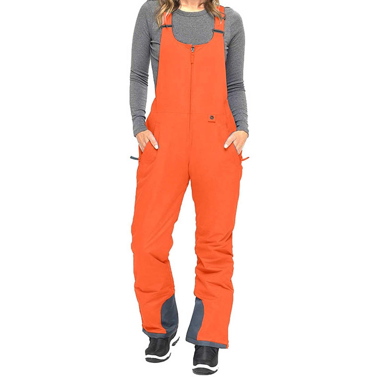 Winter Ski Bibs & Jacket Set for Women - Orange Large
