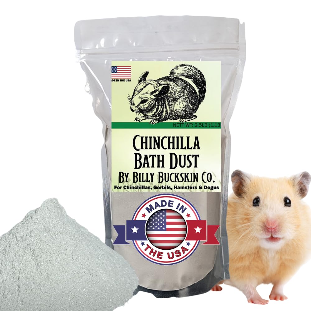 2.5 LB. Chinchilla Dust Bath Bag Pet Supplies Pure Cleansing Pumice Sand for Cleaning Hamsters Mice Degu Small Pet Animals Premium Bath Powder Natural Dusting Powder by Billy Buckskin Co.