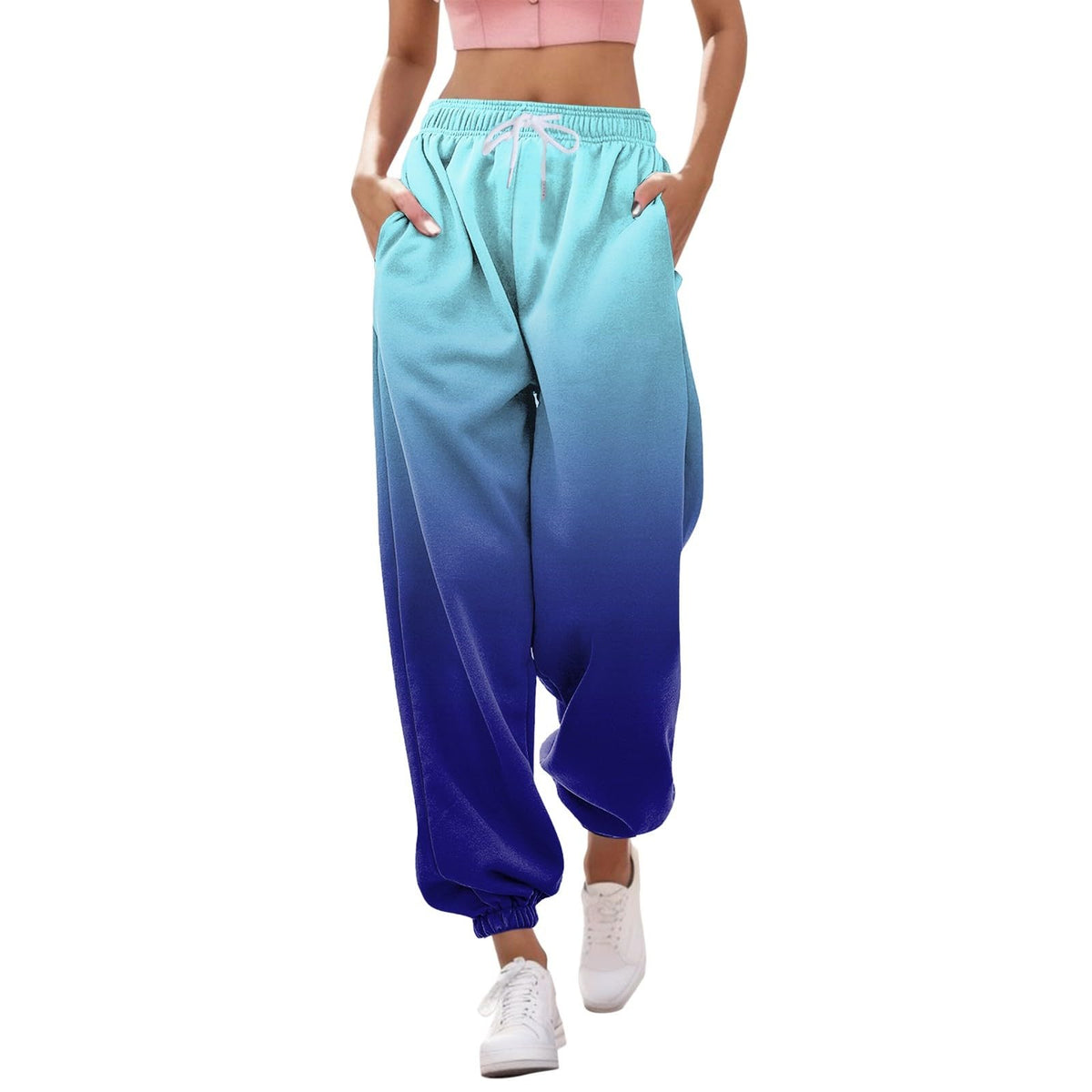 Black Striped Sweatpants for Women