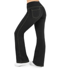 Nirlon Crossover Flare Jeggings - Women's Bootcut with Tummy Control