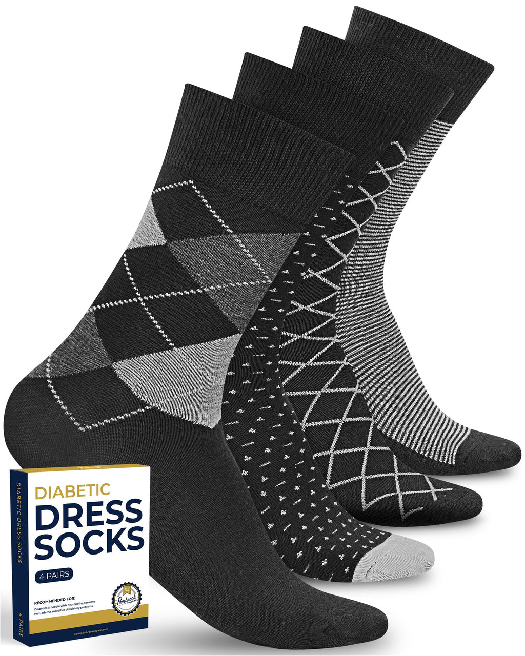 Pembrook Men's Diabetic Breathable Dress Socks