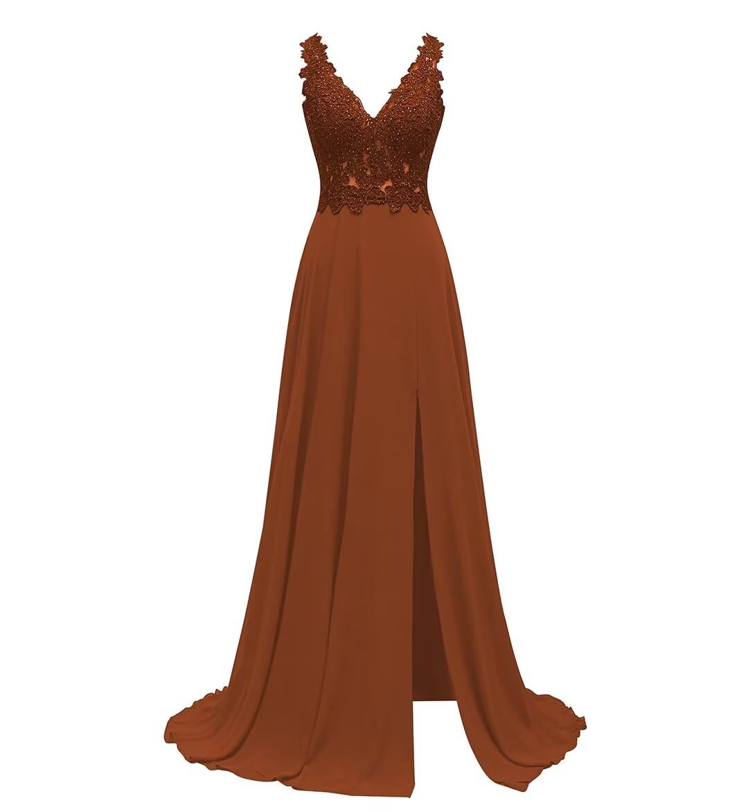 Burnt Orange Elegance Bridesmaid Gown