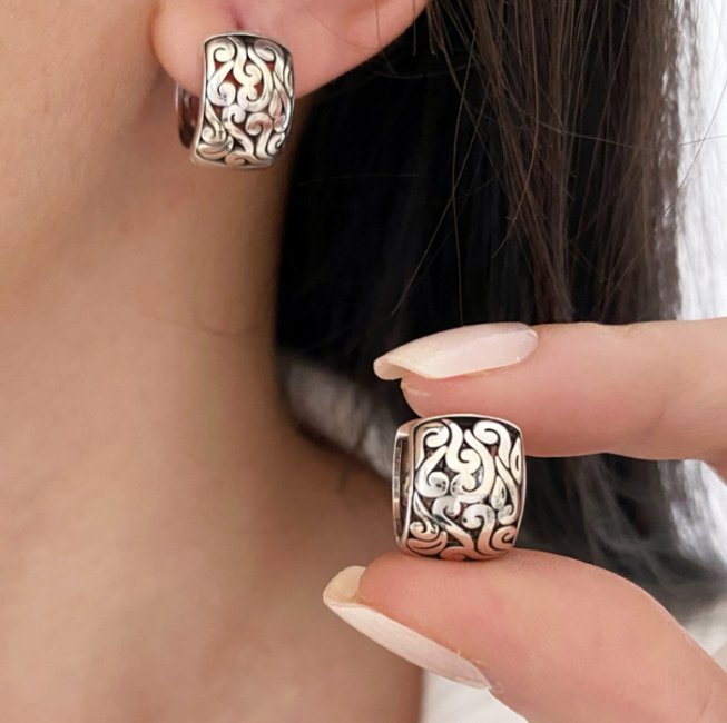 Vintage Peace Charm Earrings