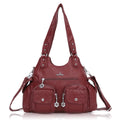 Red Charm Shoulder Hobo Handbag