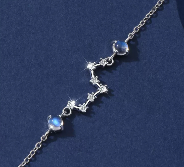 Lucky Twelve Constellation Moonstone Bracelet