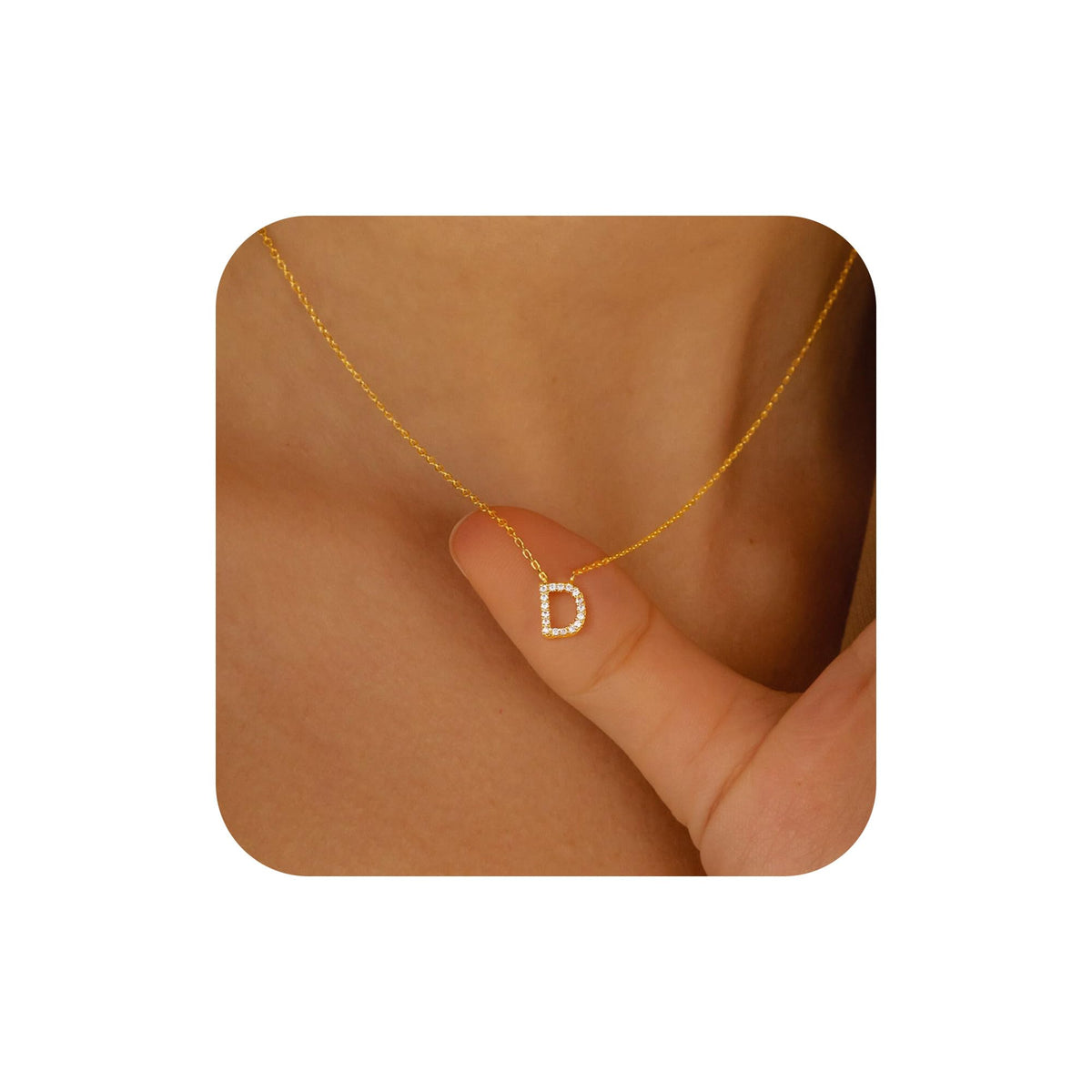 Chic D Initial Gold Necklace - Gift for Her