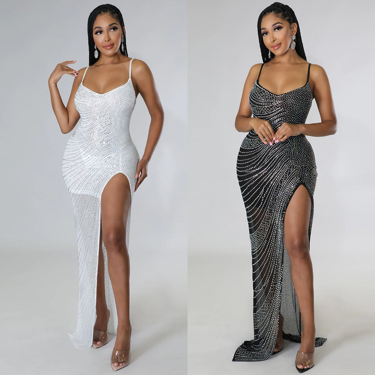 Glam Rhinestone Swing Dress