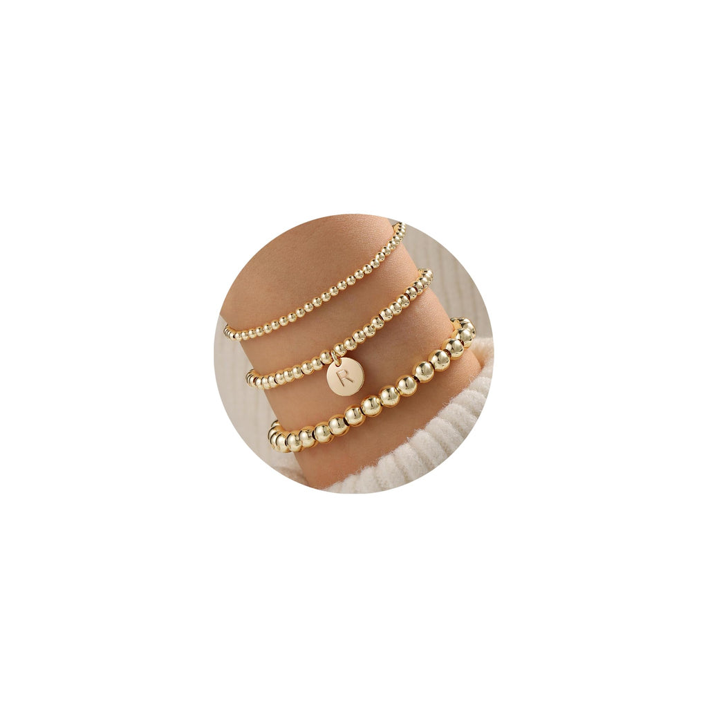 Turandoss Dainty Gold Initial Bracelet
