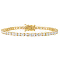 KISPER 24K White Gold Plated Tennis Bracelet 3mm 4mm Cubic Zirconia Simulated Diamond Classic Tennis Bracelet Sizes 6.5-7.5 Inch (3mm Yellow Gold 6.5 inches)