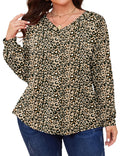Plus Size Floral V-Neck Blouse