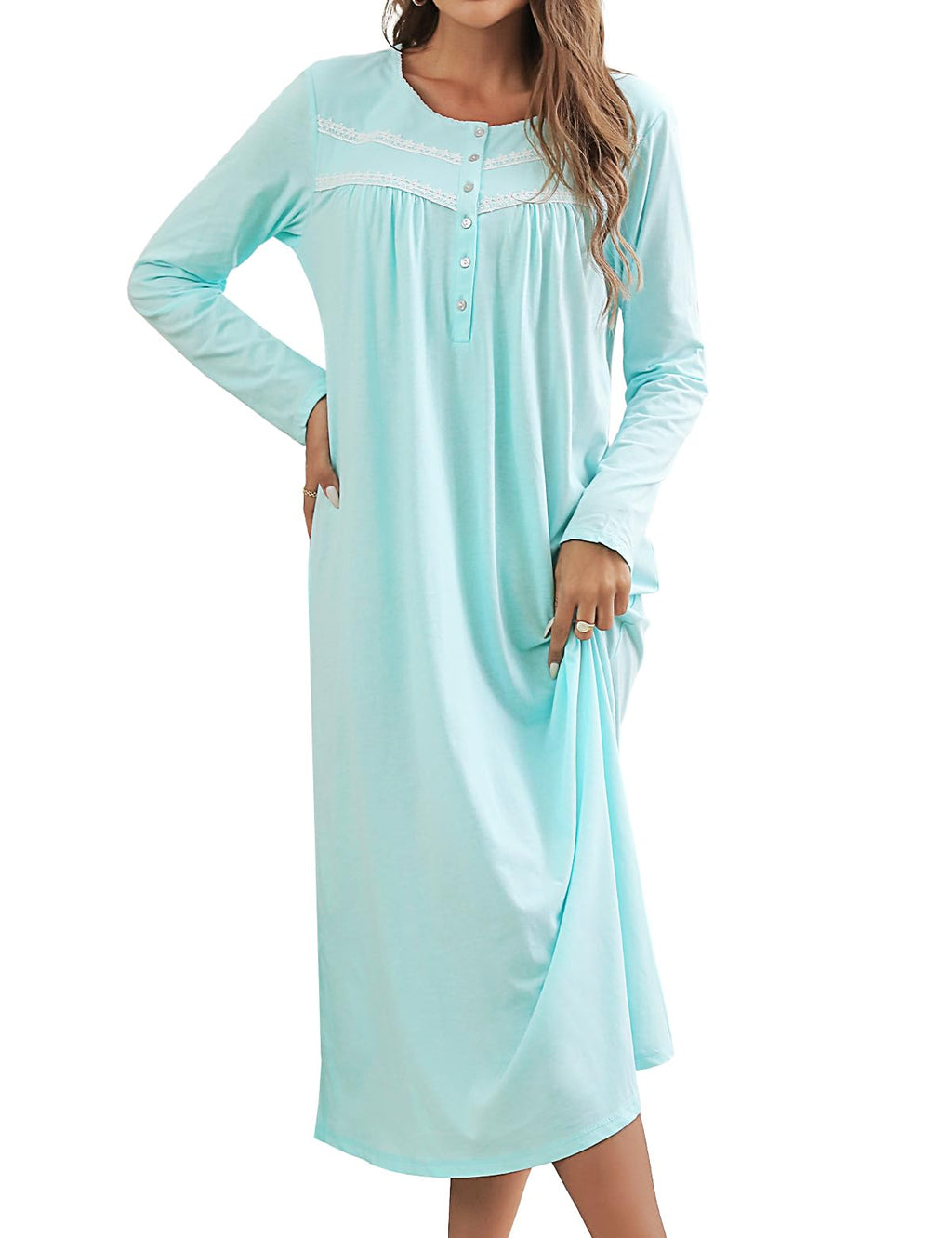 Cotton Bliss Women's Long Sleeve Nightgown