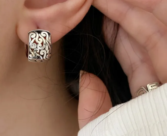 Vintage Peace Charm Earrings