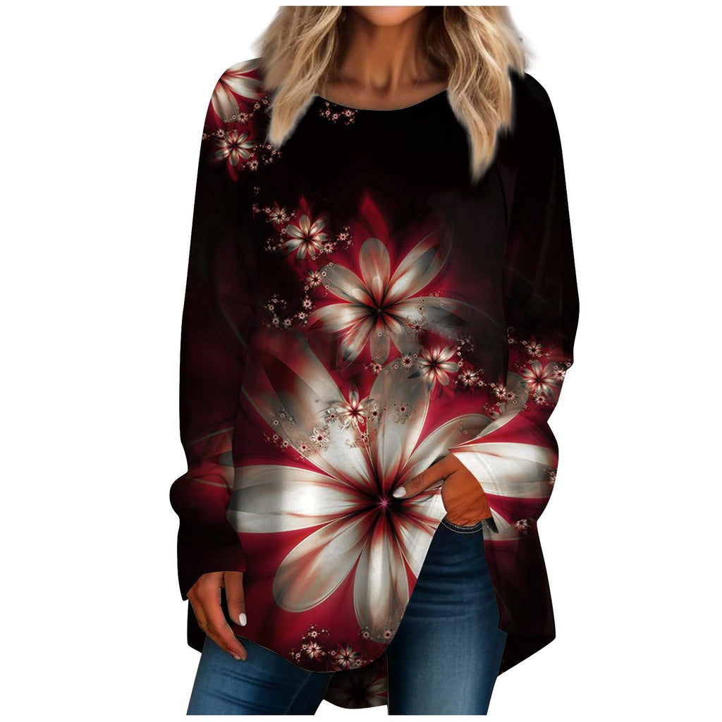 2024 Women's Fall Fashion Crewneck Long Sleeve Tops