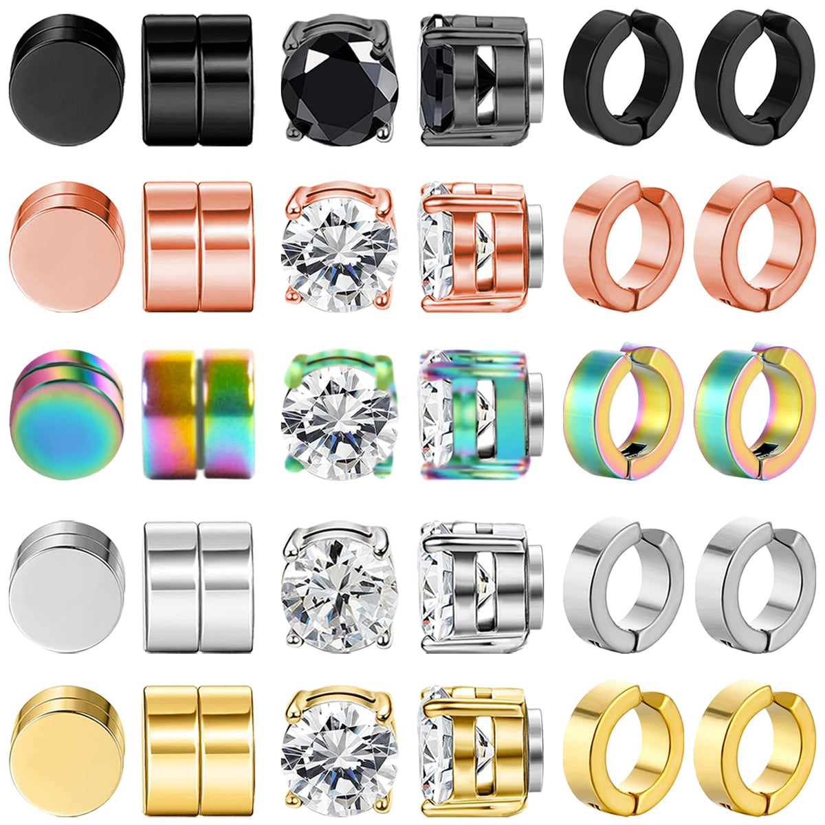 MagnaStud 15-Pair Unisex Magnetic Earrings