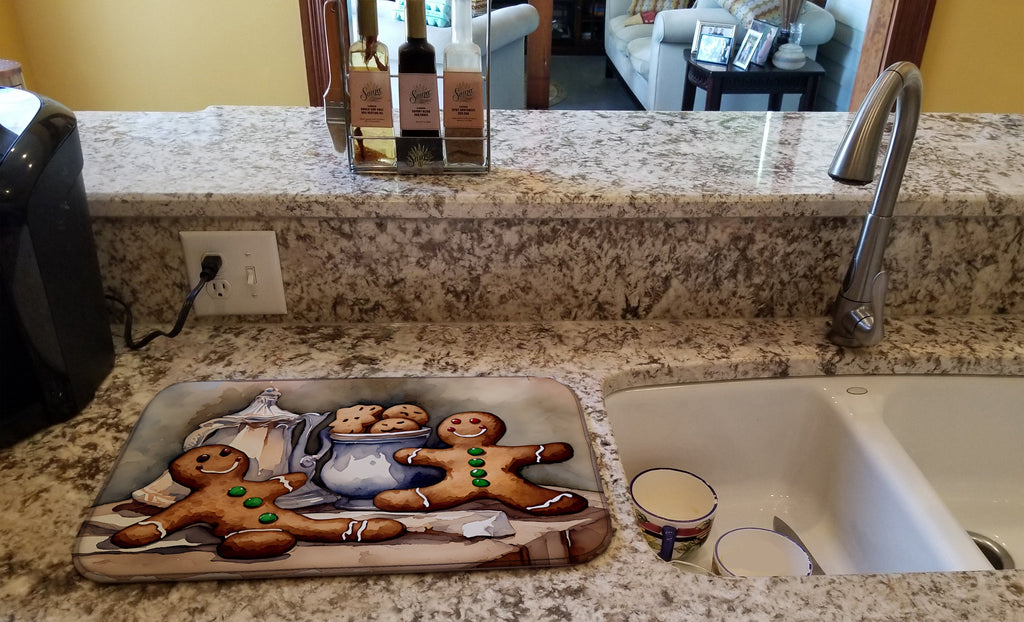 Festive Gingerbread Dish Mat