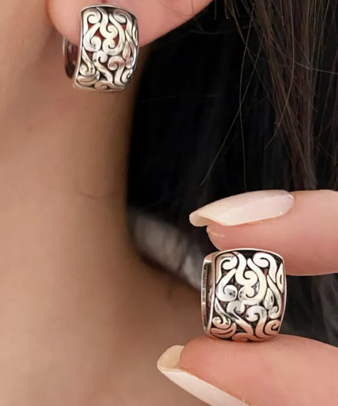 Vintage Peace Charm Earrings